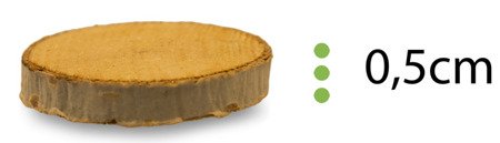 Plastry drewna brzozowego o średnicy 1-3 cm, grubość 0,5 cm (200 sztuk)