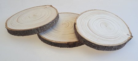 Szlifowany plaster drewna świerkowego o średnicy 16-20 cm, grubość 2 cm
